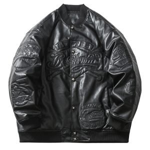 Embroidered PU Lint Cotton Clothes Hot Jacket Custom Highquality 3D Men's Loose Thickened Warm Long Sleeves Spring Autumn