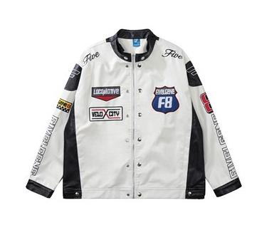 High Quality F1 Racing Suit Men's Button Placket Collar Motorcycle PU Jacket Embroidered Couple Leather Jacket Stand Woven 50pcs 55 High Quality F1 Racing Suit Men's Button Placket Collar Motorcycle PU Jacket Embroidered Couple Leather Jacket Stand Woven 50pcs – Bild 5