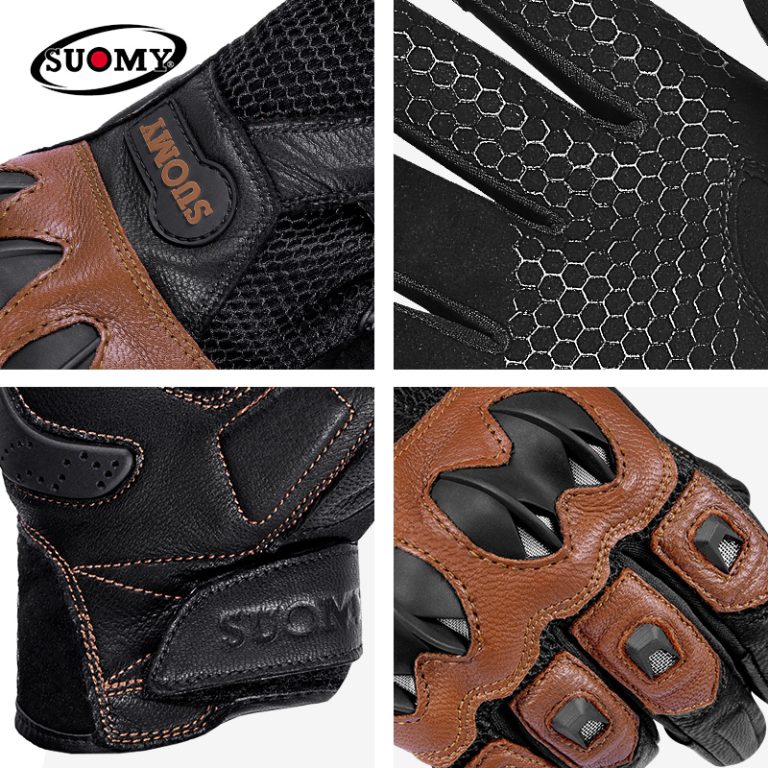 Men's MRX Motorcycle & Driving Gloves – Full Finger Leather With Wrist Strap